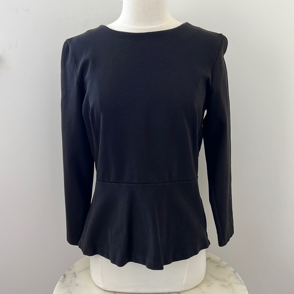 J Crew long sleeve peplum top. Size medium
